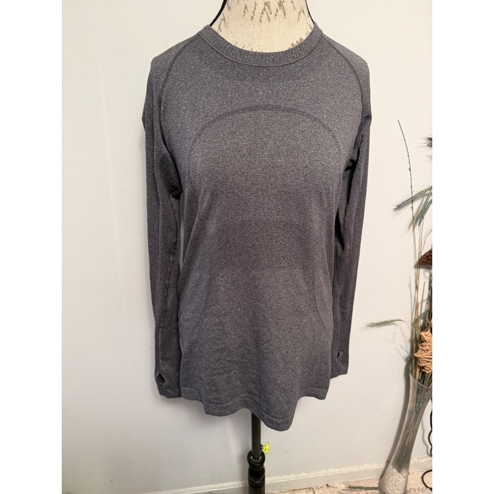 Lululemon Swiftly Tech Long Sleeve Shirt Grey Heathered Size 10